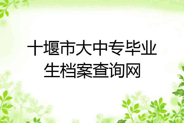 十堰市大中专毕业生档案查询网