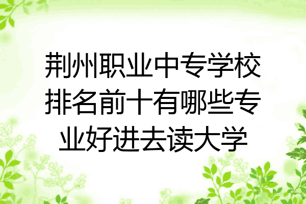 荆州职业中专学校排名前十有哪些专业好进去读大学