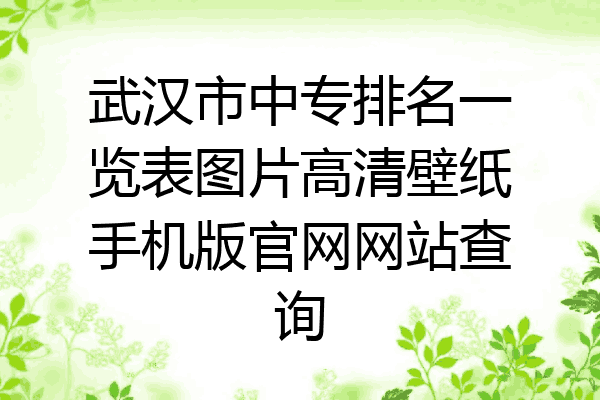 武汉市中专排名一览表图片高清壁纸手机版官网网站查询