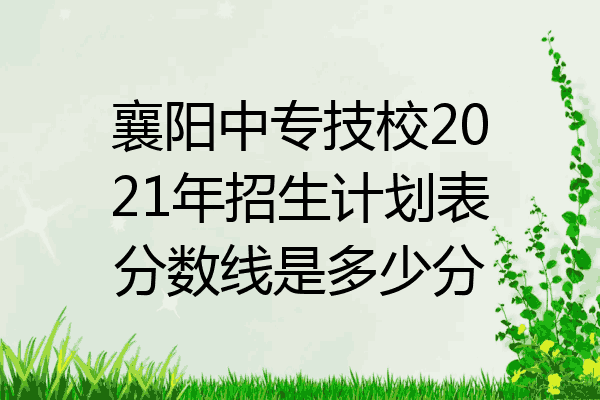 襄阳中专技校2021年招生计划表分数线是多少分
