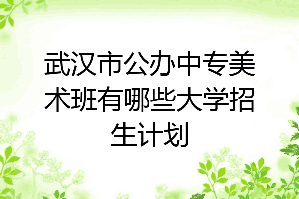 武汉市公办中专美术班有哪些大学招生计划