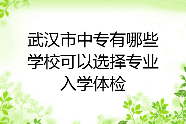 武汉市中专有哪些学校可以选择专业入学体检