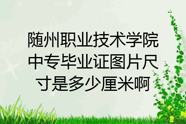 随州职业技术学院中专毕业证图片尺寸是多少厘米啊