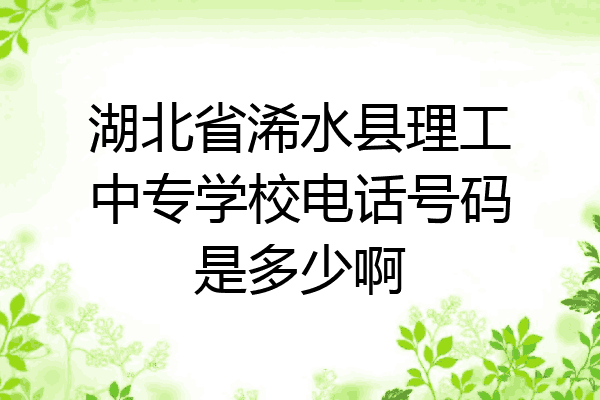 湖北省浠水县理工中专学校电话号码是多少啊