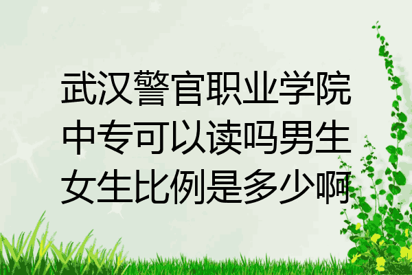 武汉警官职业学院中专可以读吗男生女生比例是多少啊