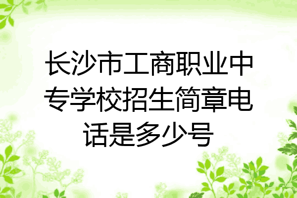 长沙市工商职业中专学校招生简章电话是多少号