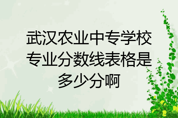 武汉农业中专学校专业分数线表格是多少分啊