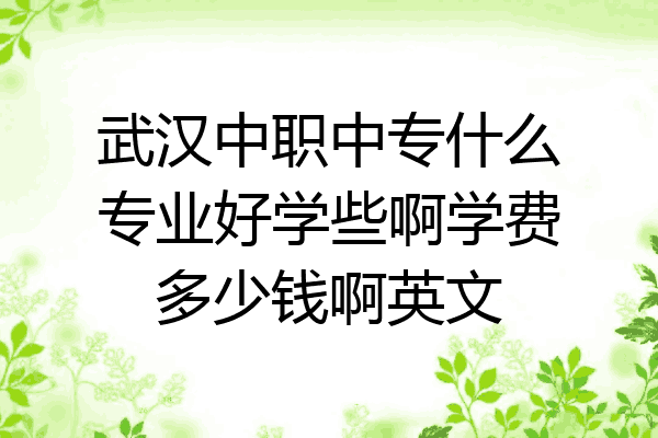 武汉中职中专什么专业好学些啊学费多少钱啊英文