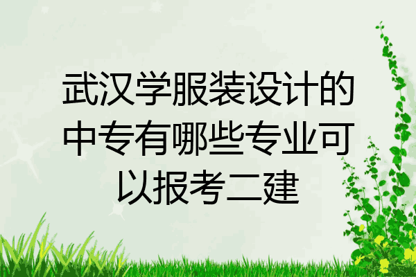 武汉学服装设计的中专有哪些专业可以报考二建