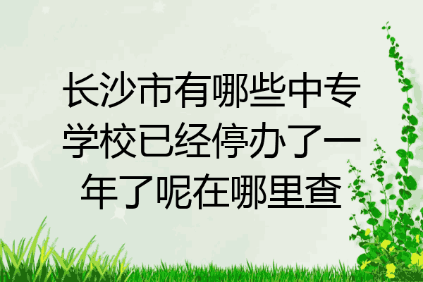 长沙市有哪些中专学校已经停办了一年了呢在哪里查