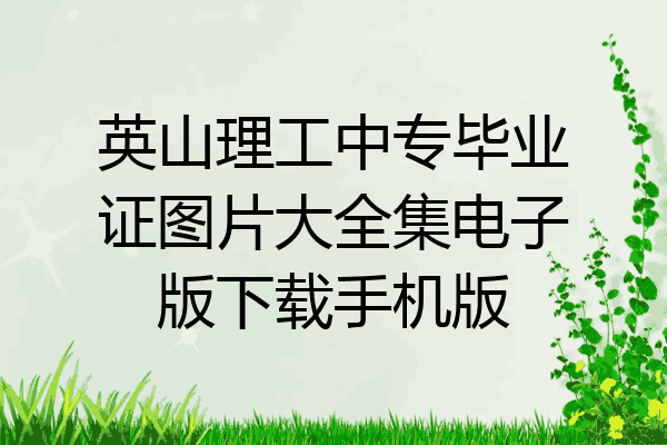 英山理工中专毕业证图片大全集电子版下载手机版
