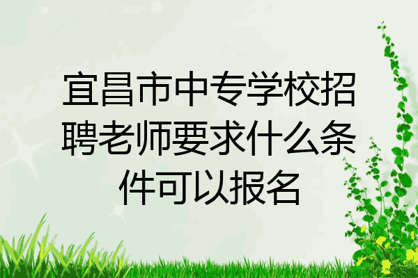 宜昌市中专学校招聘老师要求什么条件可以报名
