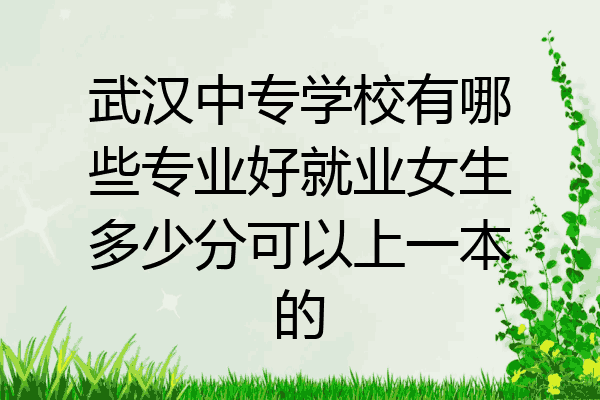 武汉中专学校有哪些专业好就业女生多少分可以上一本的