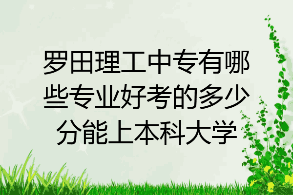 罗田理工中专有哪些专业好考的多少分能上本科大学