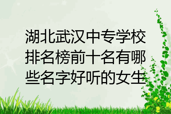 湖北武汉中专学校排名榜前十名有哪些名字好听的女生