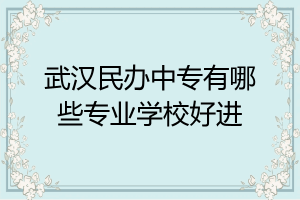 武汉民办中专有哪些专业学校好进