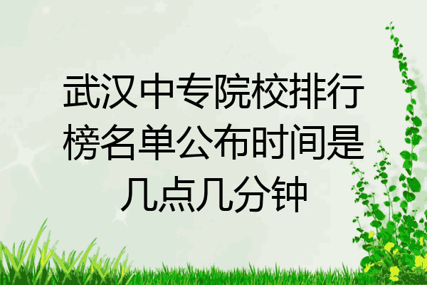 武汉中专院校排行榜名单公布时间是几点几分钟