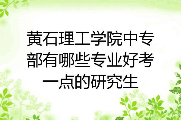 黄石理工学院中专部有哪些专业好考一点的研究生