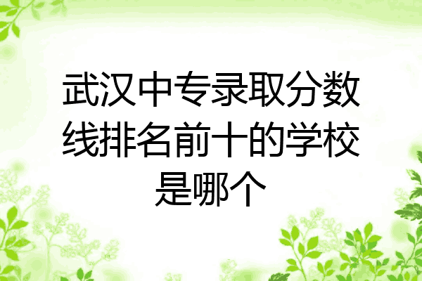 武汉中专录取分数线排名前十的学校是哪个