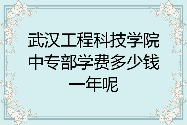 武汉工程科技学院中专部学费多少钱一年呢