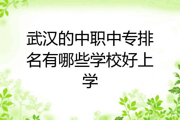 武汉的中职中专排名有哪些学校好上学