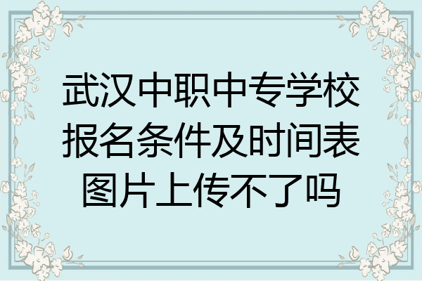 武汉中职中专学校报名条件及时间表图片上传不了吗