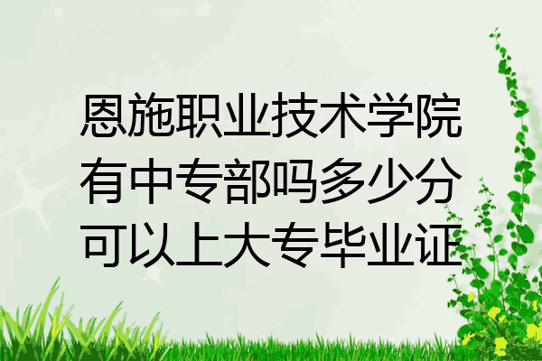 恩施职业技术学院有中专部吗多少分可以上大专毕业证