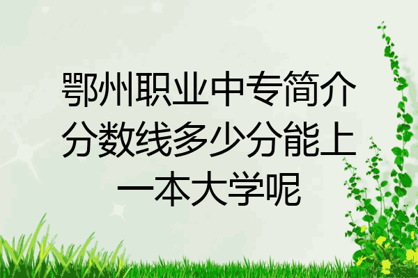 鄂州职业中专简介分数线多少分能上一本大学呢