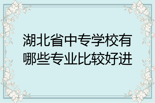 湖北省中专学校有哪些专业比较好进