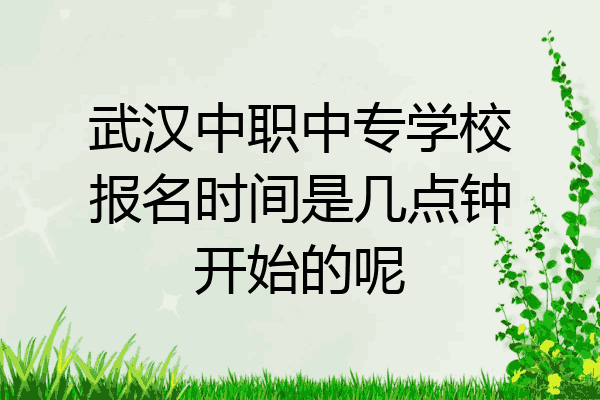 武汉中职中专学校报名时间是几点钟开始的呢
