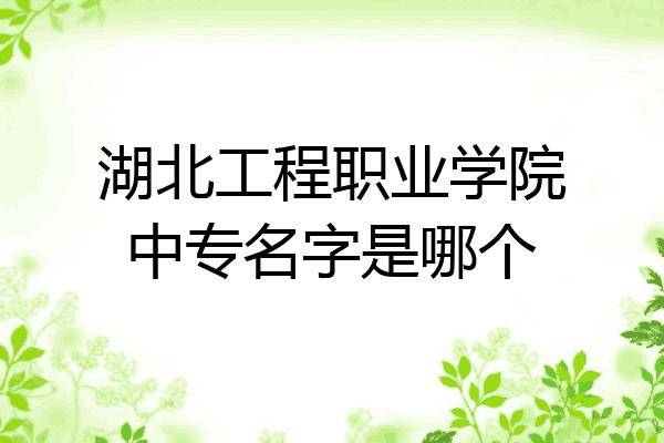 湖北工程职业学院中专名字是哪个