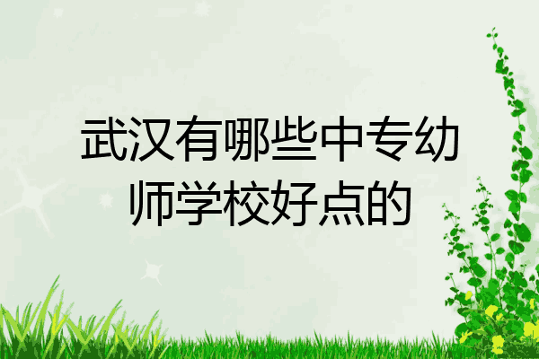 武汉有哪些中专幼师学校好点的
