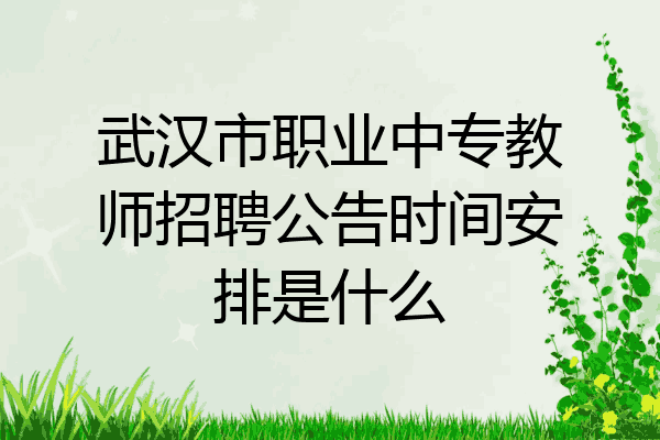 武汉市职业中专教师招聘公告时间安排是什么