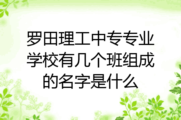 罗田理工中专专业学校有几个班组成的名字是什么