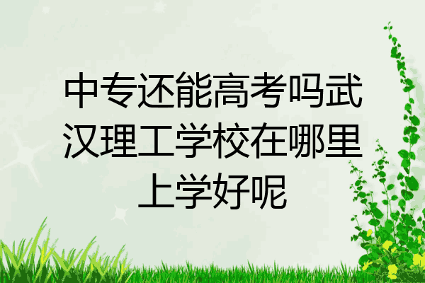 中专还能高考吗武汉理工学校在哪里上学好呢