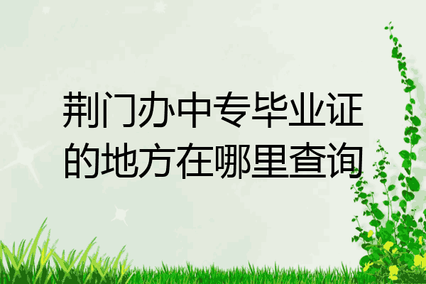 荆门办中专毕业证的地方在哪里查询