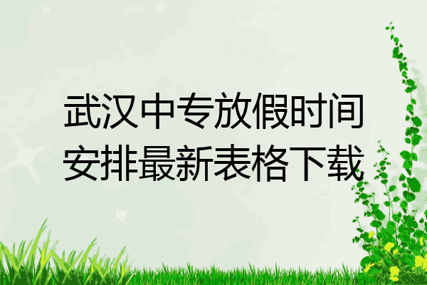 武汉中专放假时间安排最新表格下载