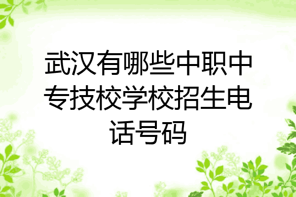 武汉有哪些中职中专技校学校招生电话号码