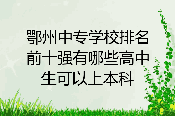 鄂州中专学校排名前十强有哪些高中生可以上本科