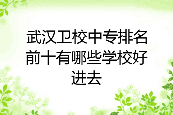 武汉卫校中专排名前十有哪些学校好进去