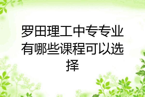 罗田理工中专专业有哪些课程可以选择