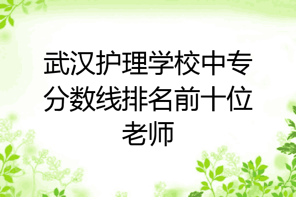 武汉护理学校中专分数线排名前十位老师
