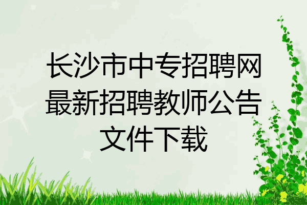 长沙市中专招聘网最新招聘教师公告文件下载