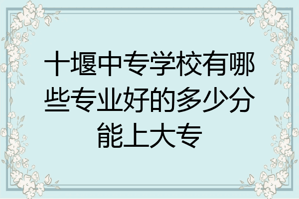 十堰中专学校有哪些专业好的多少分能上大专