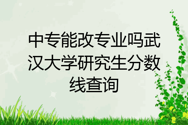 中专能改专业吗武汉大学研究生分数线查询