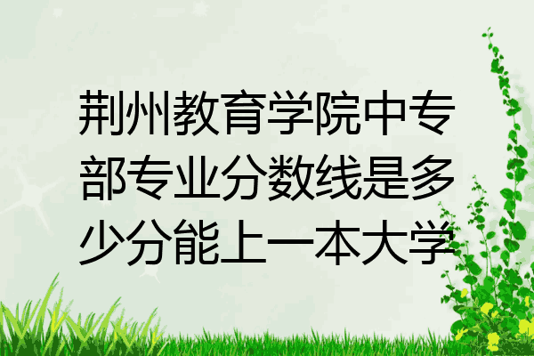 荆州教育学院中专部专业分数线是多少分能上一本大学