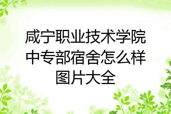 咸宁职业技术学院中专部宿舍怎么样图片大全