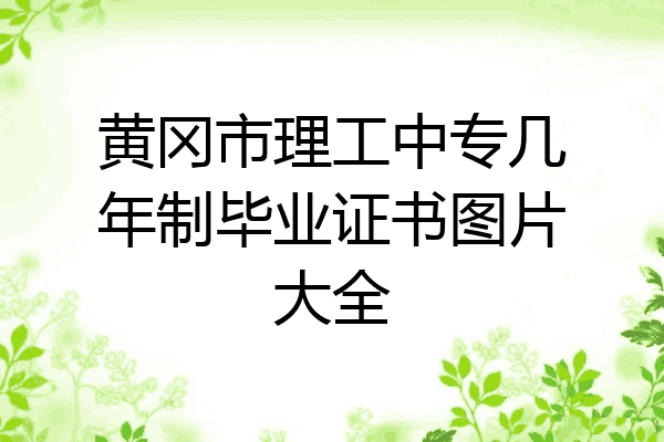 黄冈市理工中专几年制毕业证书图片大全