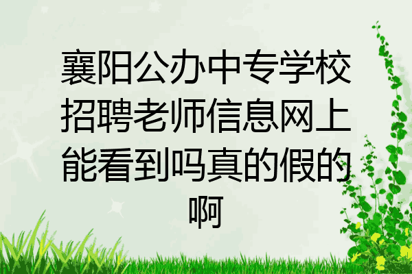 襄阳公办中专学校招聘老师信息网上能看到吗真的假的啊