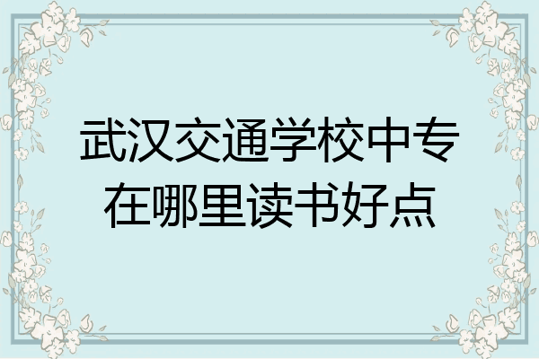 武汉交通学校中专在哪里读书好点